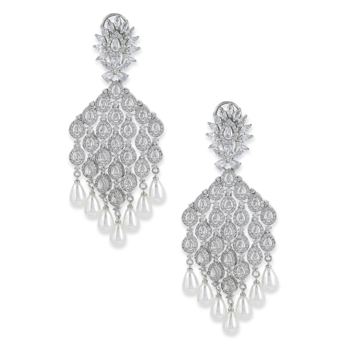 Silver-Toned Drop Earrings