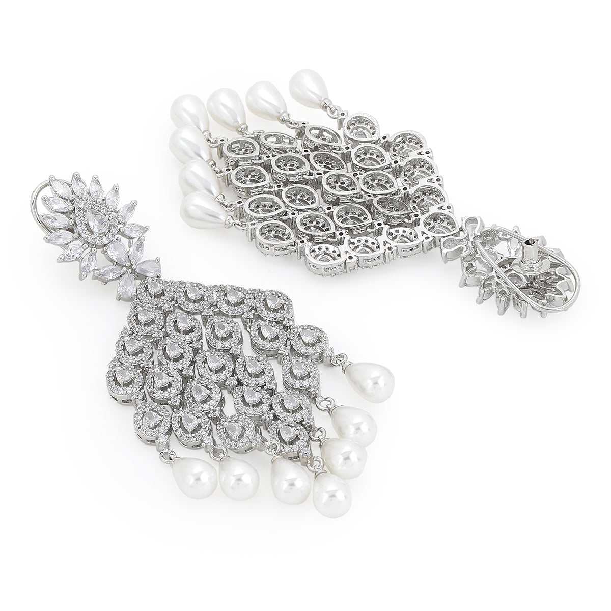 Silver-Toned Drop Earrings