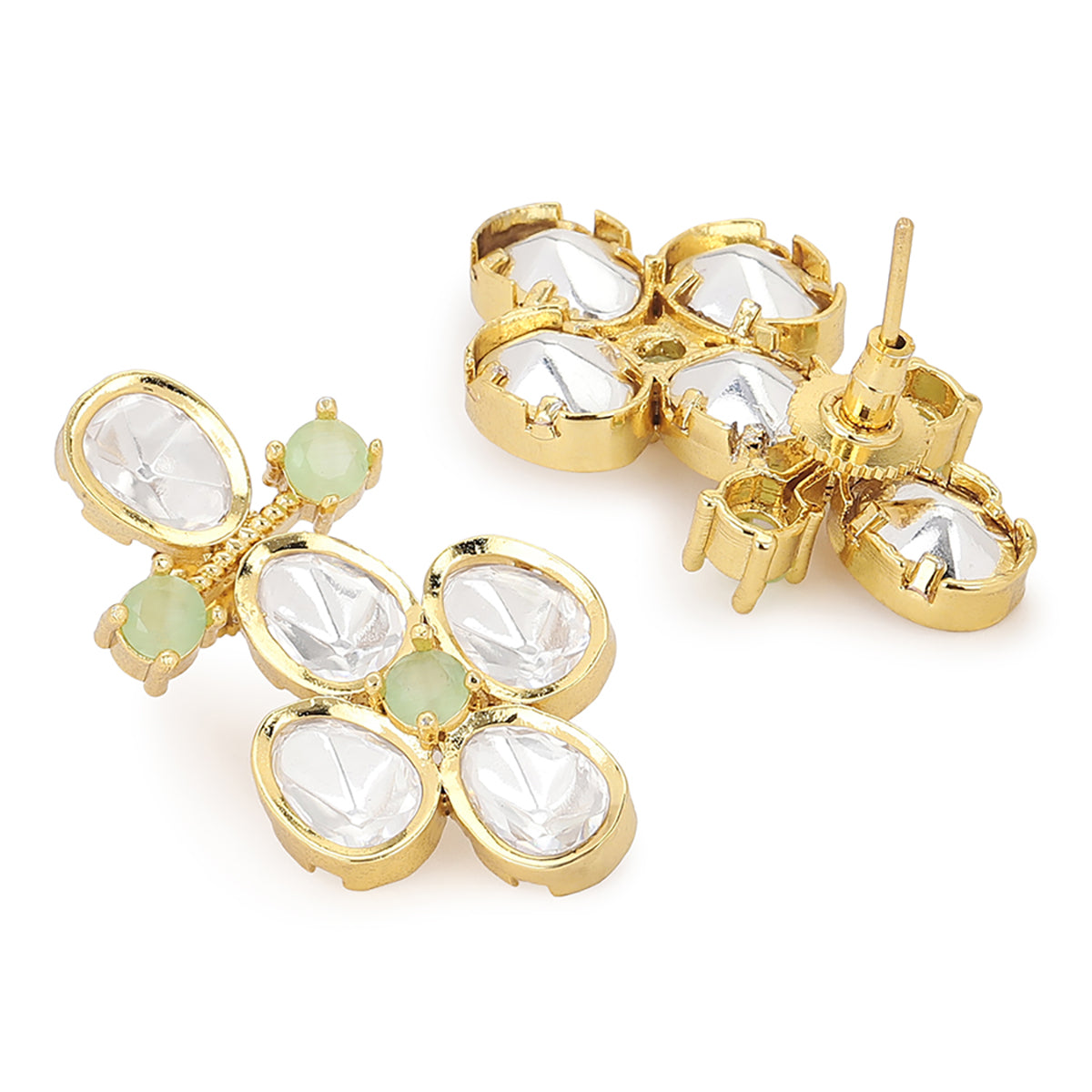 Gold-Toned Contemporary Studs Earrings