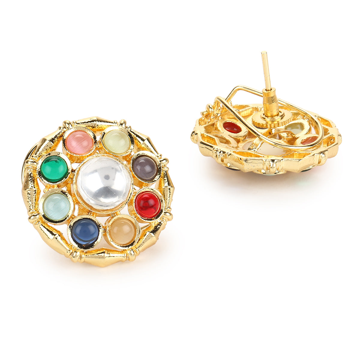 Multicolor Gold Tone Handcrafted Earrings