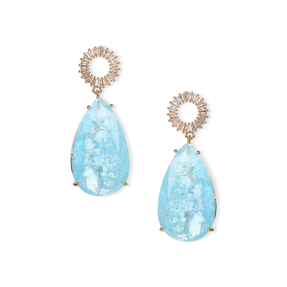 Blue Gold Tone Handcrafted Earrings