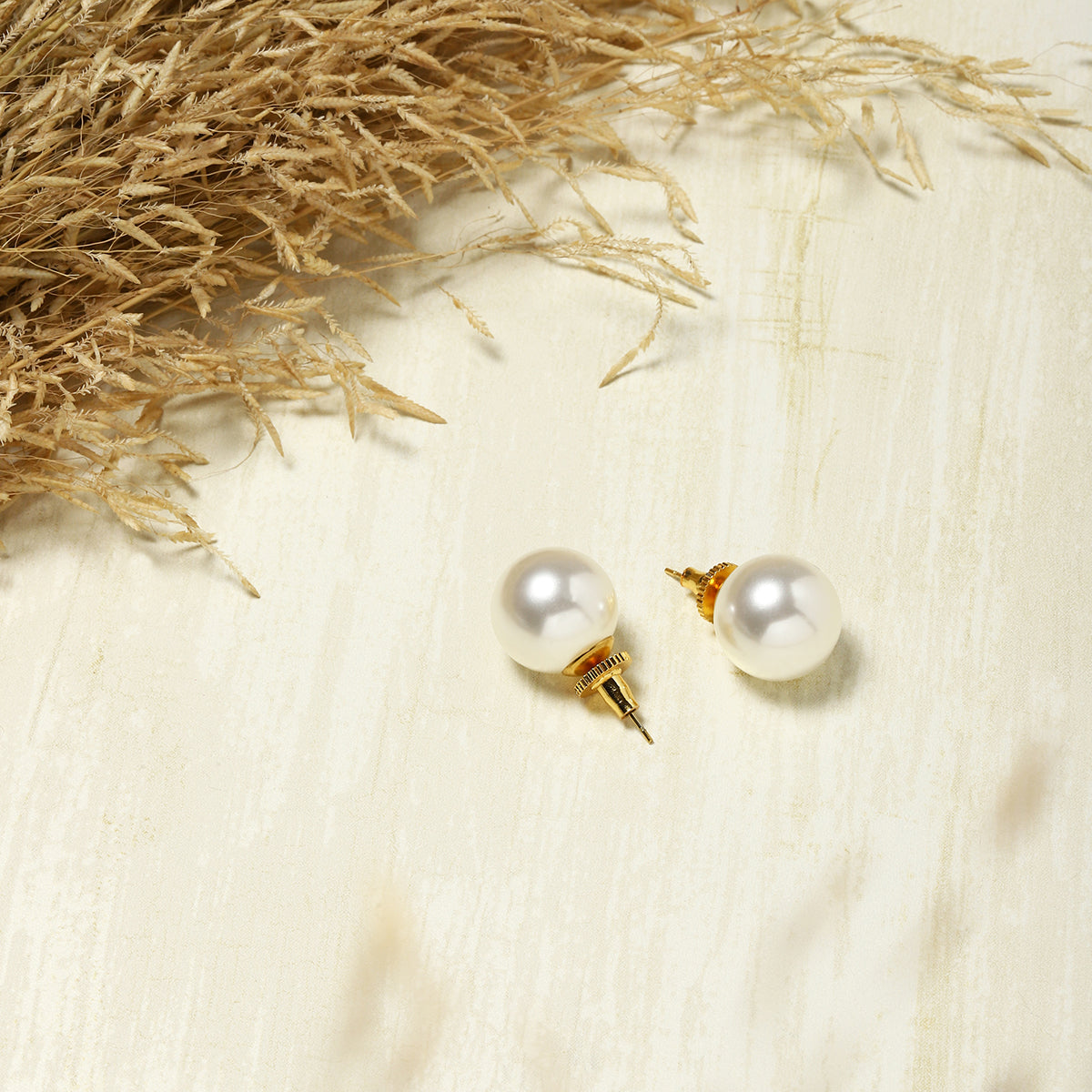 White Pearl Stud Earrings