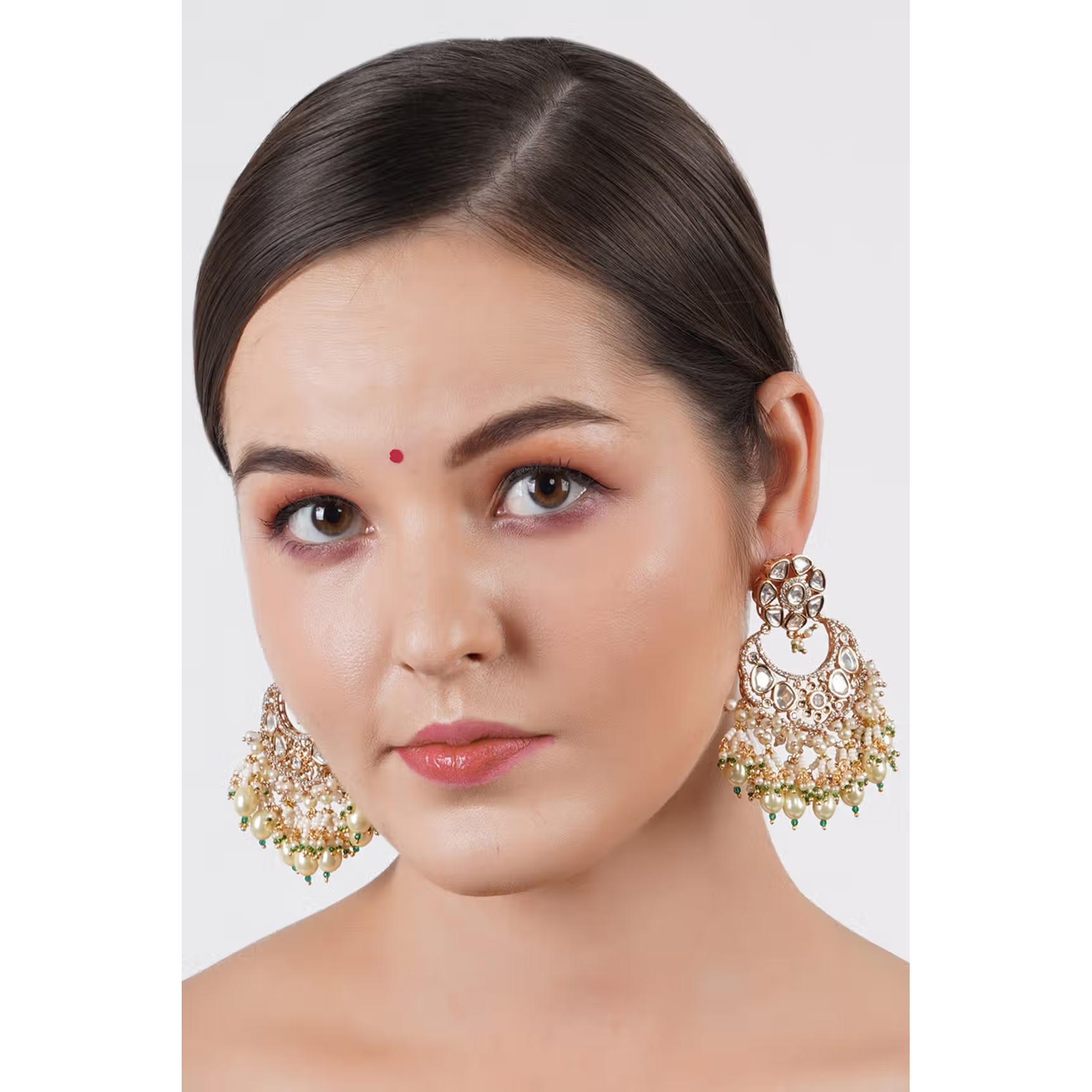 Gold Finish Polki Earrings