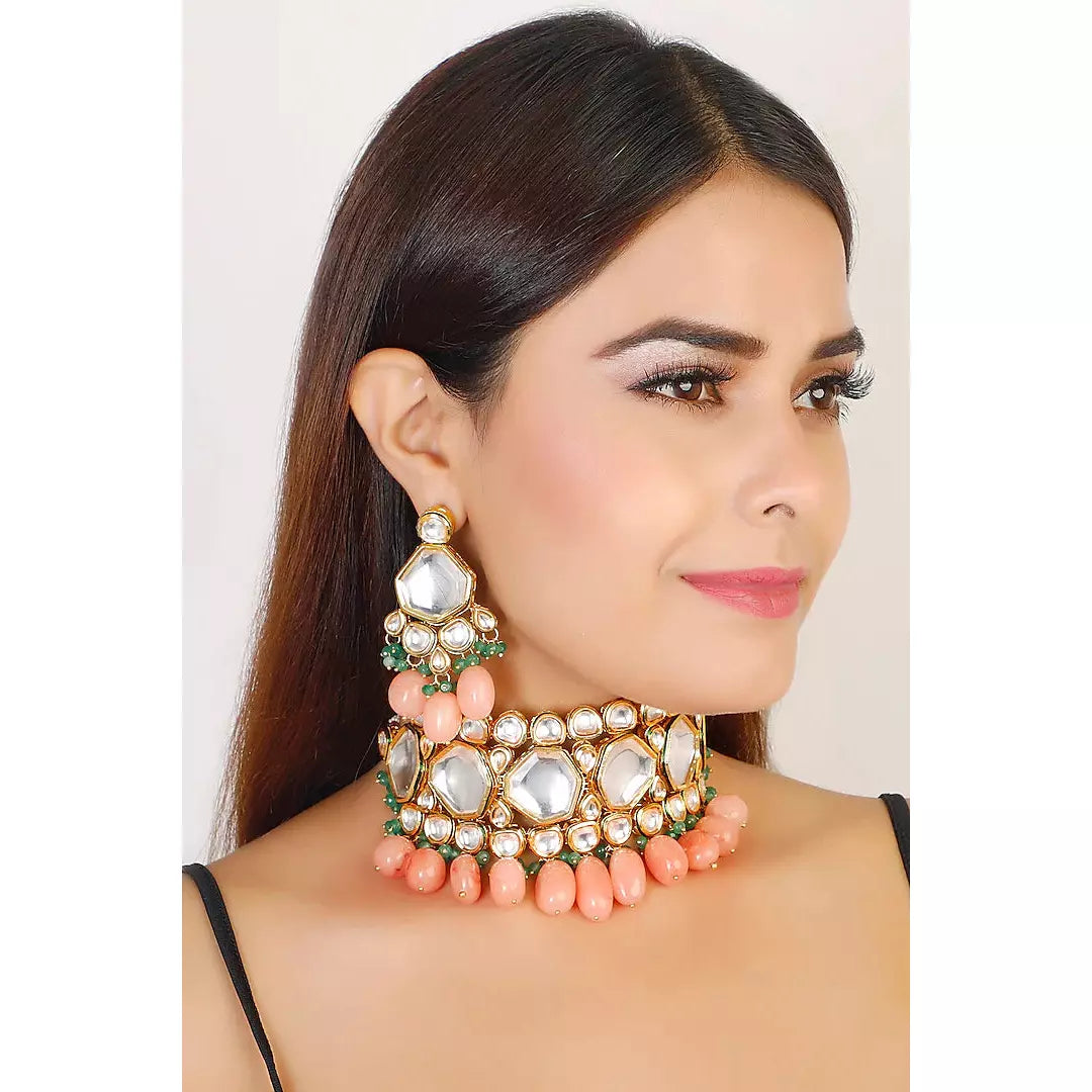 Gold ethnic choker Necklace