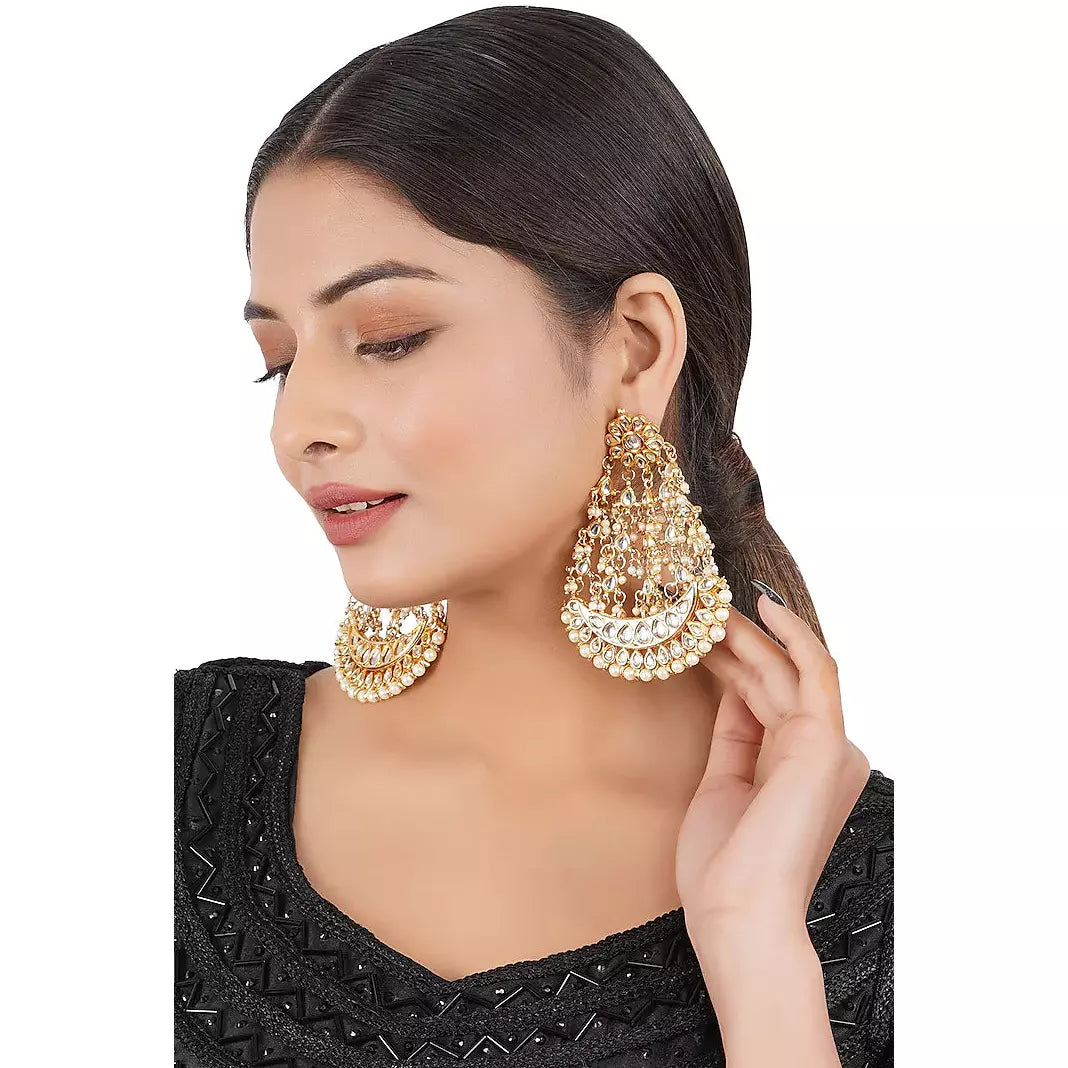 Dangler Earrings With Kundan