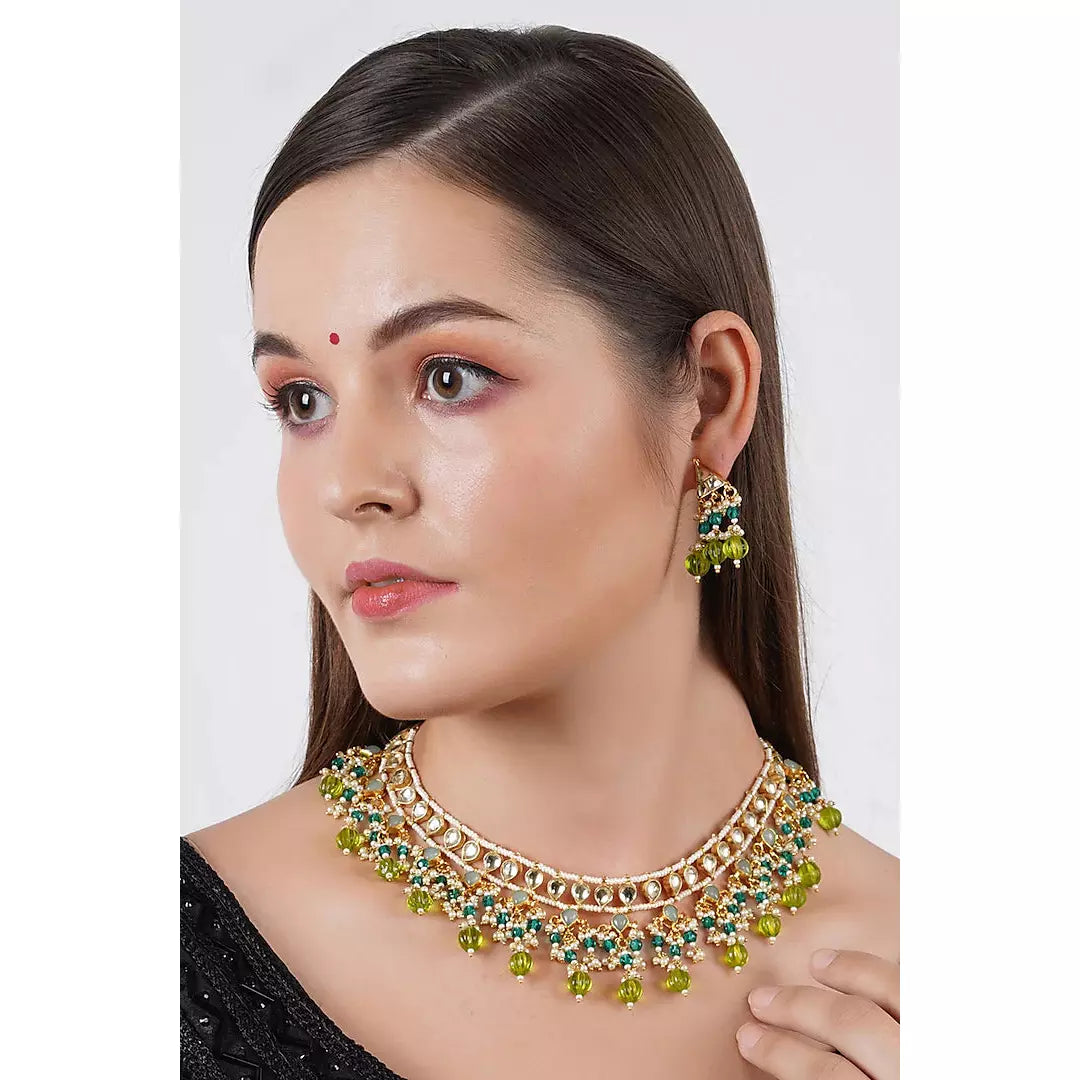 Gold plated Kundan necklace