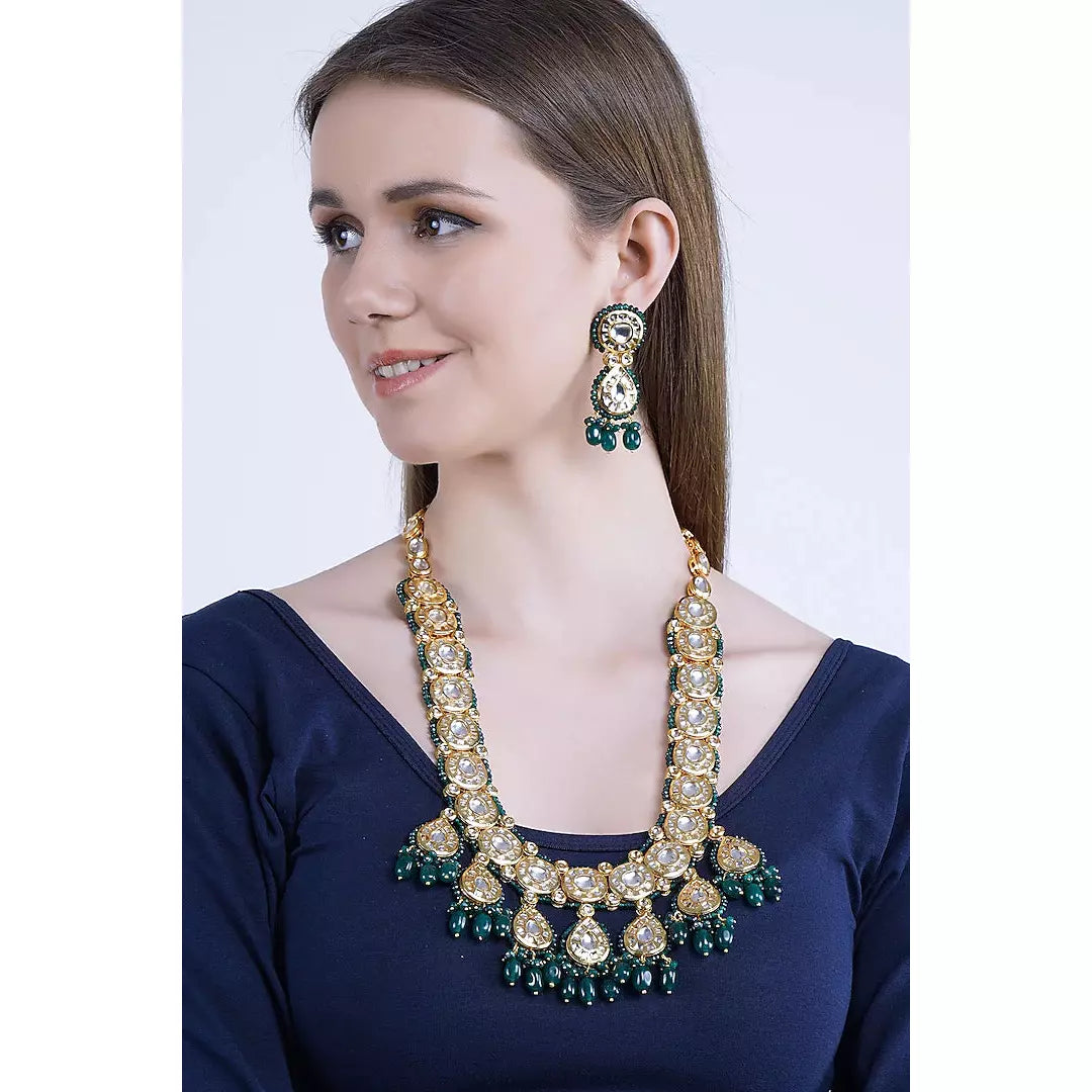 Gold Plated Onyx Necklace Set