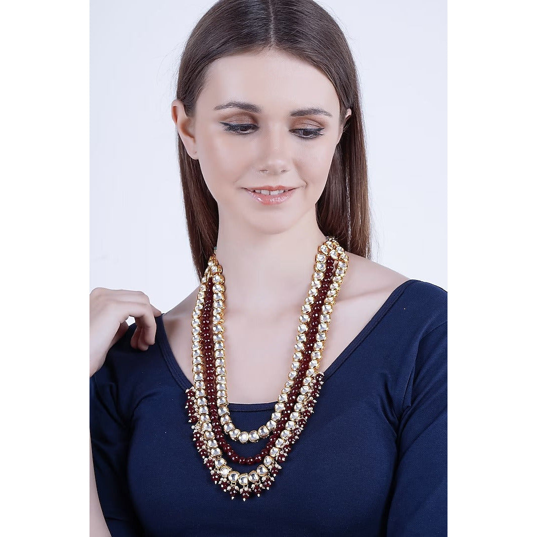 Gold Plated Emerald Ethnic Necklace Set