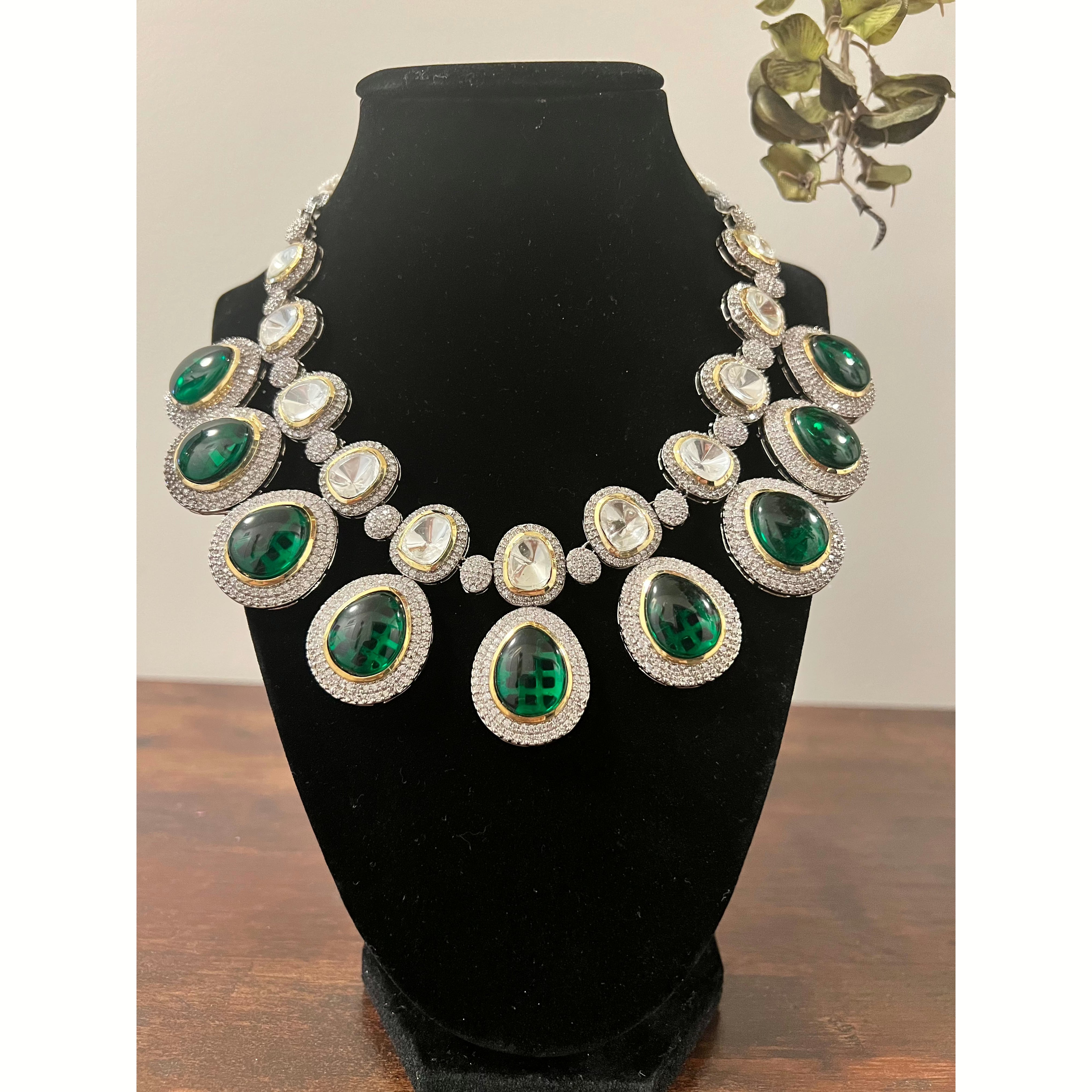 Green Polki Kundan Necklace