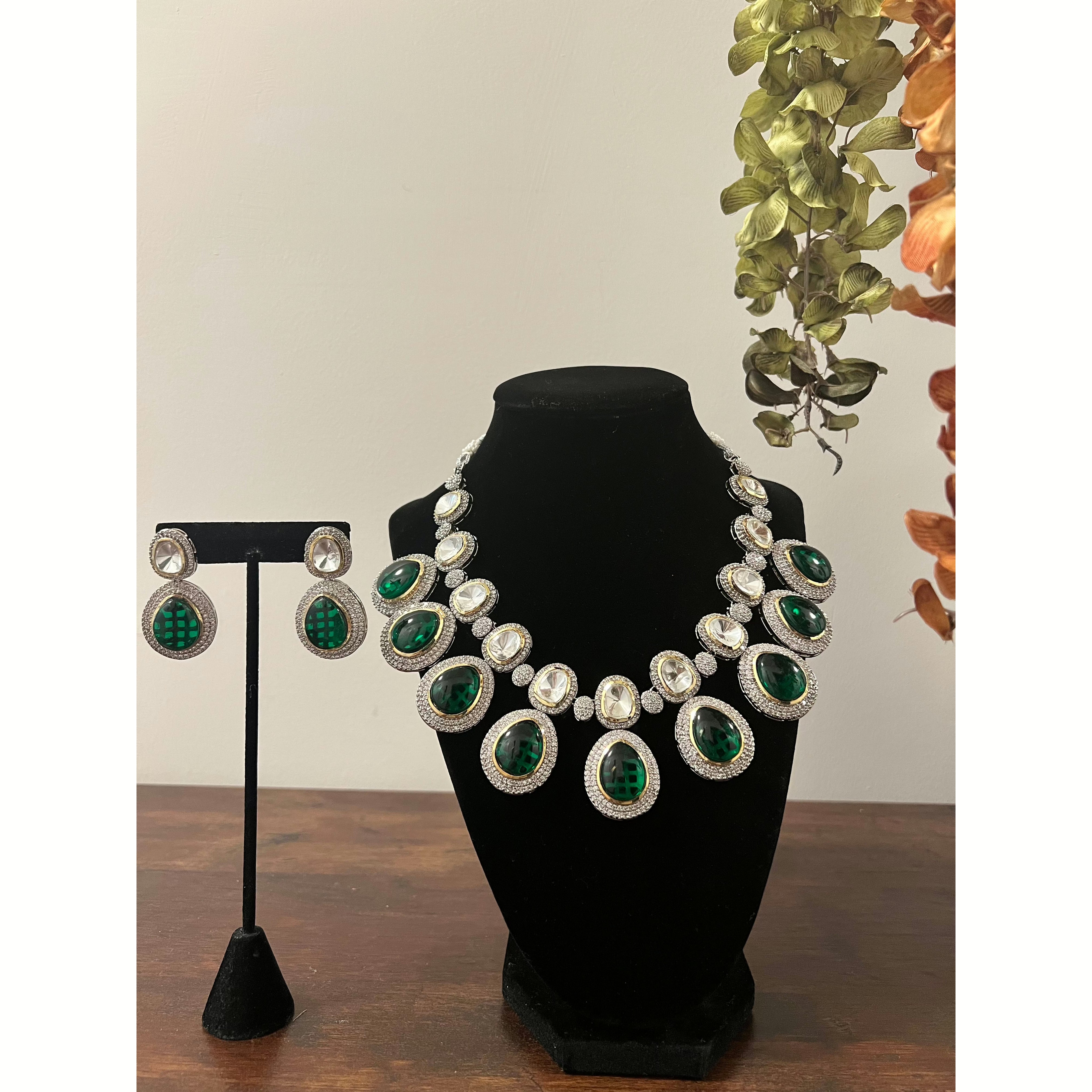 Green Polki Kundan Necklace